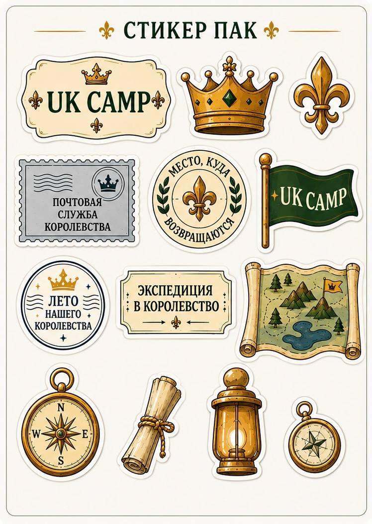 UK Camp стикер пак лист 1
